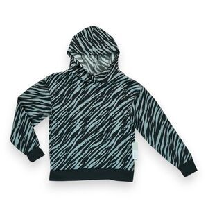 NWT Just Be Women's Sweater‎ Size Medium Fleece Hoodie Zebra Pattern Pullover